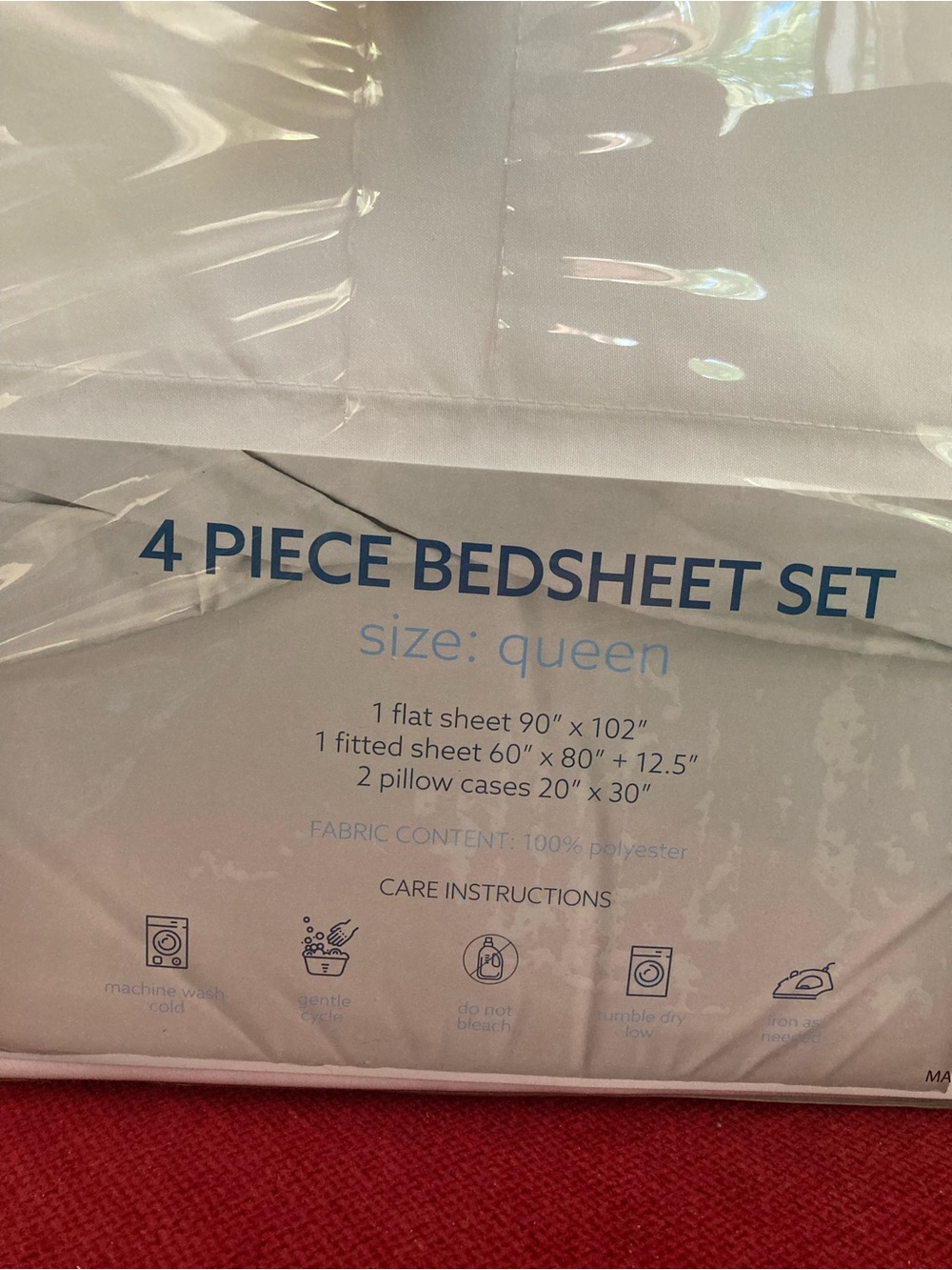 Bliss White 4-Piece Bedding Set Queen New - Picture 3 of 6